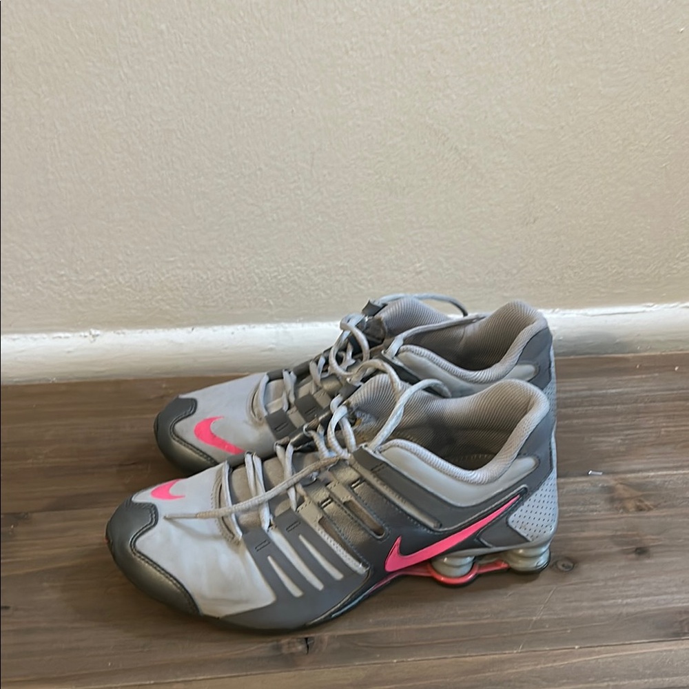 Nike Gray and Pink Shox with Cushioned Midsole